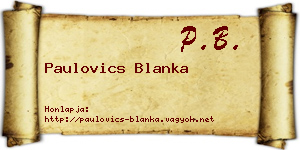 Paulovics Blanka névjegykártya